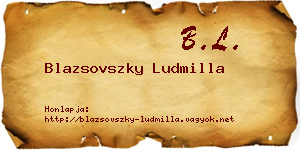 Blazsovszky Ludmilla névjegykártya